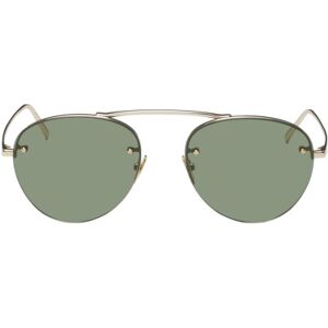 Saint Laurent Gold SL 575 Sunglasses  - GOLD-GOLD-GREEN - Size: UNI - male