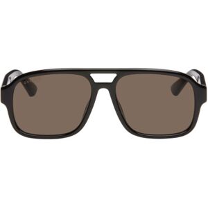 Gucci Black Aviator Sunglasses  - BLACK-BLACK-BROWN - Size: UNI - male