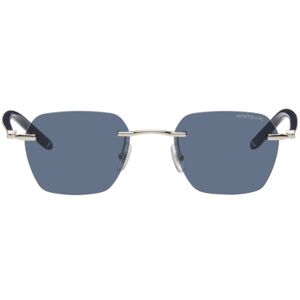 Montblanc Blue Square Sunglasses  - SILVER-BLUE-BLUE - Size: UNI - male