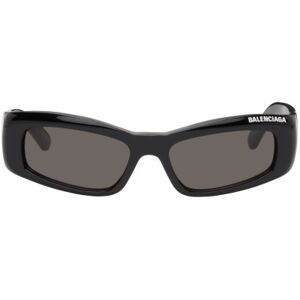 Balenciaga Black Rectangular Sunglasses - BLACK-BLACK-GREY - Size: UNI - male