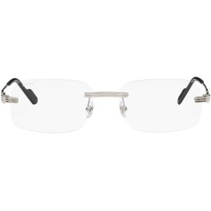 Cartier Silver Rectangular Sunglasses  - SILVER-SILVER-LIGHT - Size: UNI - male