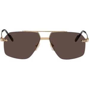 Cartier Gold Aviator Sunglasses  - GOLD-GOLD-GREY - Size: UNI - male