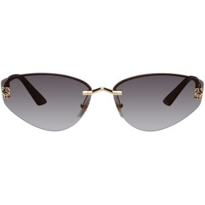 Cartier Gold Cat-Eye Sunglasses  - GOLD-GOLD-GREY - Size: UNI - male
