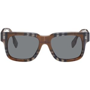Burberry Brown Check Square Sunglasses  - 396687 BIRCH BROWN - Size: UNI - male