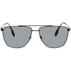 Burberry Black Pilot Sunglasses  - 100187 SHINY BLACK - Size: UNI - male