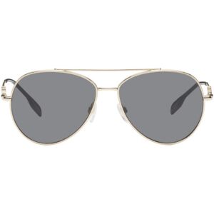 Burberry Gold Aviator Sunglasses  - 110987 LIGHT GOLD - Size: UNI - male