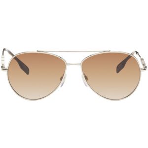 Burberry Gold Aviator Sunglasses  - 110913 LIGHT GOLD - Size: UNI - male