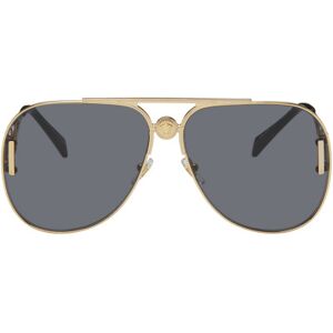 Versace Gold Medusa Biggie Pilot Sunglasses  - 100287 Gold - Size: UNI - female