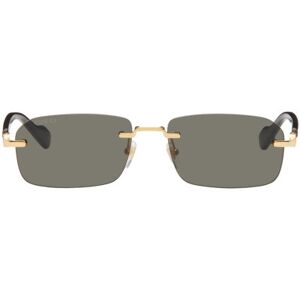 Gucci Black & Gold Rimless Sunglasses  - GOLD-BLACK-GREY - Size: UNI - male