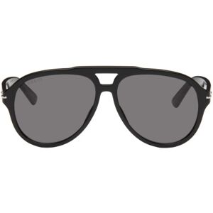 Gucci Black Navigator Sunglasses  - BLACK-BLACK-GREY - Size: UNI - male
