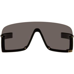 Gucci Black Shield Sunglasses  - BLACK-BLACK-GREY - Size: UNI - male