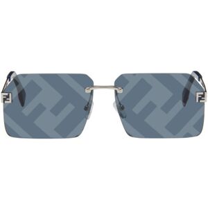 Fendi Silver Sky Sunglasses  - SHINY PALLADIUM/BLU - Size: UNI - male