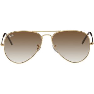 Ray-Ban Gold Aviator Sunglasses  - 001/51 - Size: UNI - female