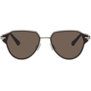 Bottega Veneta Silver Glaze Sunglasses  - SILVER-SILVER-BROWN - Size: UNI - male