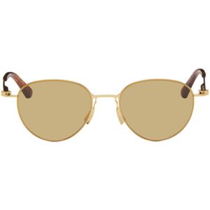 Bottega Veneta Gold Ultrathin Panthos Sunglasses  - GOLD-GOLD-BROWN - Size: UNI - male