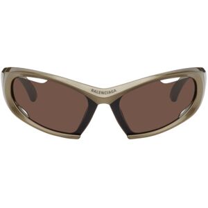 Balenciaga Brown Dynamo Rectangle Sunglasses  - GREEN-GREEN-BROWN - Size: UNI - male