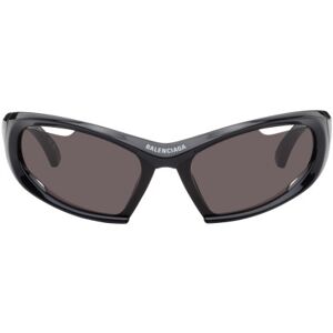 Balenciaga Black Dynamo Rectangle Sunglasses  - BLACK-BLACK-GREY - Size: UNI - male