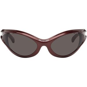 Balenciaga Burgundy Dynamo Round Sunglasses  - BURGUNDY-BURGUNDY-GR - Size: UNI - male