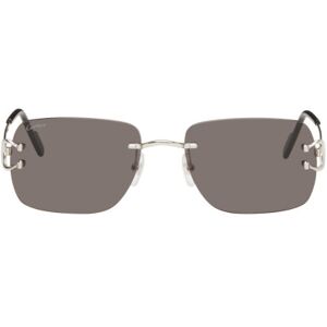 Cartier Silver Square Sunglasses  - SILVER-SILVER-GREY - Size: UNI - male