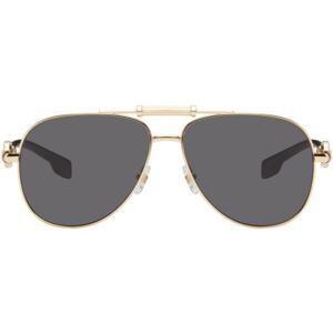 Versace Gold Aviator Sunglasses  - GOLD/BLACK - Size: UNI - male