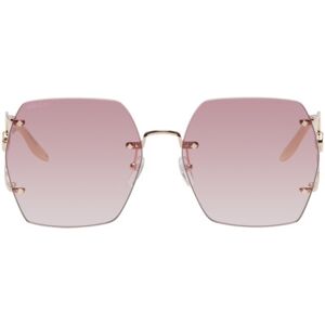 Gucci Rose Gold Geometric Sunglasses  - 004 Gold - Size: UNI - female