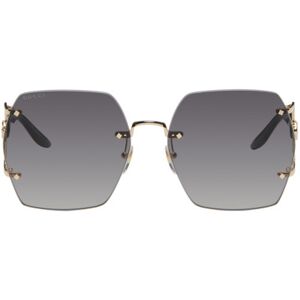 Gucci Gold Geometric Sunglasses  - 001 Gold - Size: UNI - female
