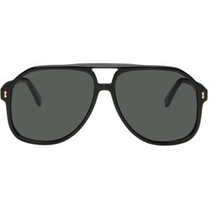 Gucci Black Pilot Navigator Sunglasses  - 001 Black - Size: UNI - female