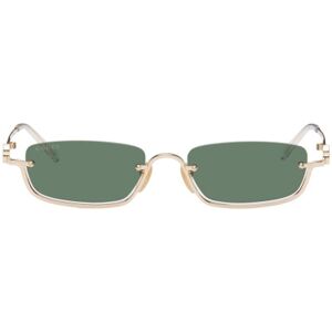 Gucci Gold Rectangular Sunglasses  - GOLD-GOLD-GREEN - Size: UNI - male