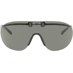 Gucci Black Mask-Shaped Sunglasses  - BLACK-BLACK-GREY - Size: UNI - male