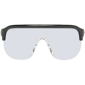 Gucci Black Mask-Shaped Sunglasses  - BLACK-BLACK-SILVER - Size: UNI - male