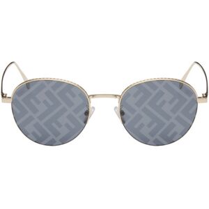 Fendi Blue & Gold Fendi Travel Sunglasses  - GOLD / BLU MIRROR - Size: UNI - male