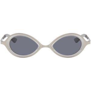 Song for the Mute SSENSE Exclusive Silver 'The Goggle' Sunglasses  - Brushed Silver - Size: UNI - female