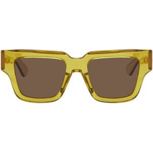 Bottega Veneta Yellow Square Sunglasses  - 004 Yellow - Size: UNI - female