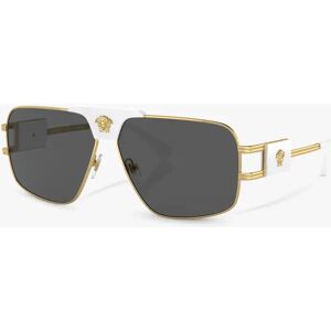 Versace VE2251 Men's Aviator Sunglasses, White/Gold - White/Gold - Male