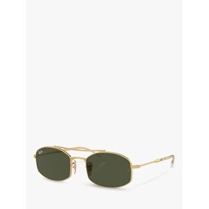 Ray-Ban RB3719 Unisex Oval Sunglasses, Gold/Green - Gold Arista/Green - Male