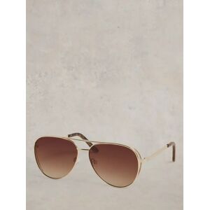 White Stuff Hana Women's Aviator Sunglasses, Gold - Gold - Female