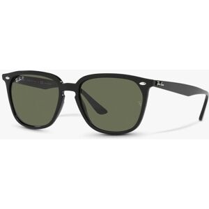 Ray-Ban RB4362 Unisex Polarised Square Sunglasses - Black/Green - Male