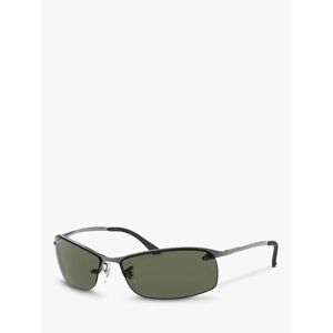 Ray-Ban RB3183 Polarised Rectangular Sunglasses - Gunmetal/Grey - Male