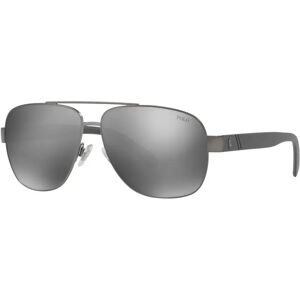 Polo Ralph Lauren PH3110 Men's Aviator Sunglasses, Charcoal/Mirror Silver - Charcoal/Mirror Silver - Male