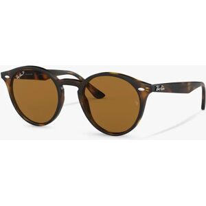 Ray-Ban RB2180 Men's Round Framed Sunglasses, Shiny Dark Havana - Shiny Dark Havana - Male