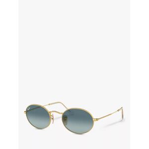 Ray-Ban RB3547 Women's Oval Flat Lens Sunglasses, Gold/Grey Gradient - Gold/Grey Gradient - Female