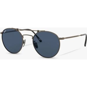 Ray-Ban RB8147 Unisex Oval Sunglasses, Demi Gloss Pewter/Dark Blue - Demi Gloss Pewter/Dark Blue - Female