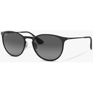 Ray-Ban RB3539 Women's Erika Polarised Oval Sunglasses, Black/Grey Gradient - Black/Grey Gradient - Female