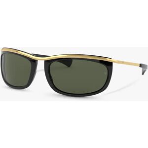 Ray-Ban RB2319 Women's Rectangular Sunglasses - Black/Green - Female