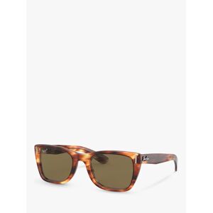 Ray-Ban RB2248 Unisex Polarised Rectangular Sunglasses, Striped Havana/Brown - Striped Havana/Brown - Male