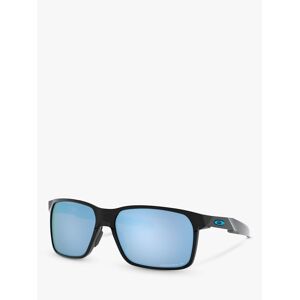 Oakley OO9460 Men's Portal X Prizm Polarised Square Sunglasses - Polished Black/Mirror Blue - Male
