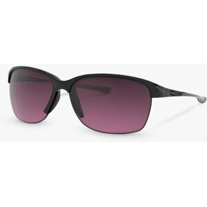 Oakley OO9191 Women's Unstoppable Polarised Rectangular Sunglasses, Polished Black/Purple Gradient - Polished Black/Purple Gradient - Female