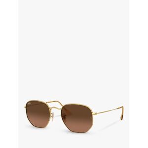 Ray-Ban RB3548N Unisex Hexagonal Sunglasses, Gold/Brown Gradient - Gold/Brown Gradient - Male