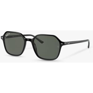 Ray-Ban RB2194 Unisex Polarised Square Sunglasses, Black/Grey - Black/Grey - Male