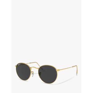 Ray-Ban RB3447 Men's Polarised Round Metal Sunglasses - Gold/Black - Male